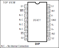 DG421: Pin Configuration