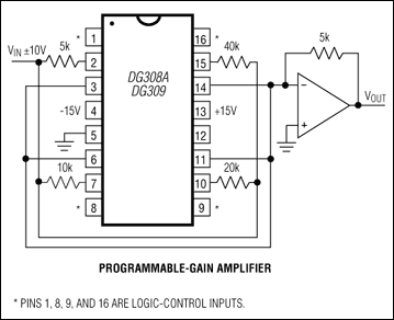 DG308A, DG309: Typical Operating Circuit
