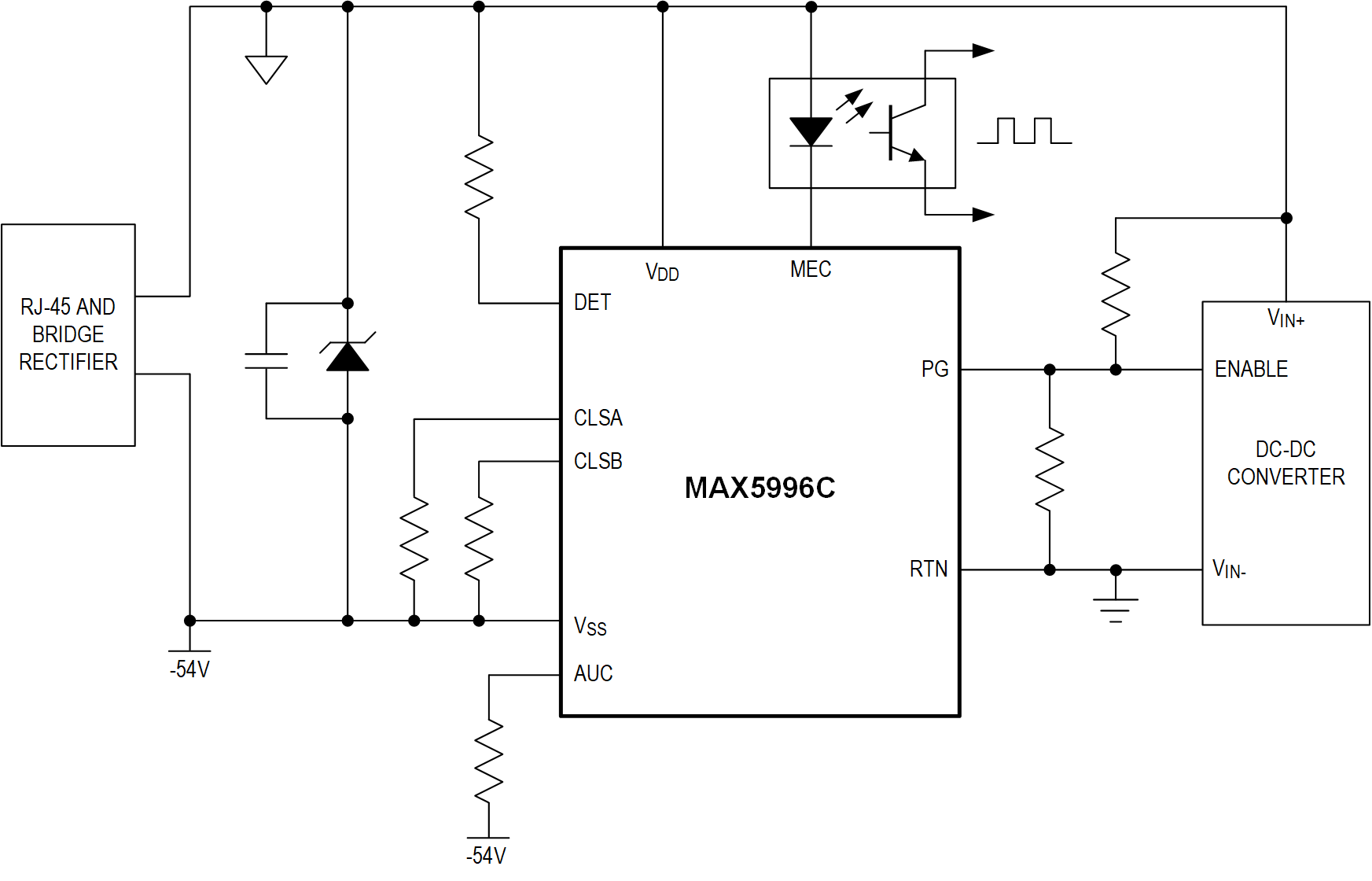 MAX5996A, MAX5996B, MAX5996C: Simplified Block Diagram