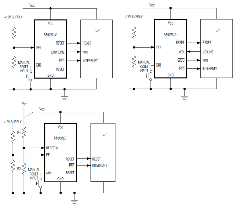 MAX814, MAX815, MAX816: Typical Application Circuits