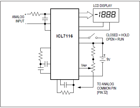 ICL7116, ICL7117: Typical Operating Circuit
