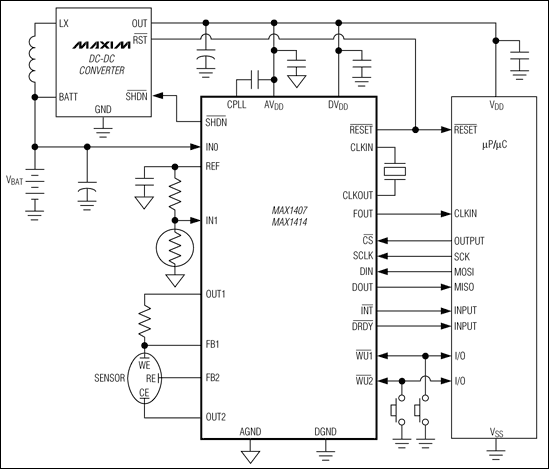 MAX1407, MAX1408, MAX1409, MAX1414: Typical Operating Circuit