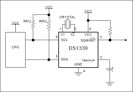 DS1339, DS1339C, DS1339U: Typical Operating Circuit