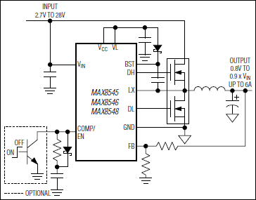 MAX8545, MAX8546, MAX8548: Typical Operating Circuit