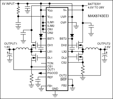 MAX8743: Minimal Operating Circuit