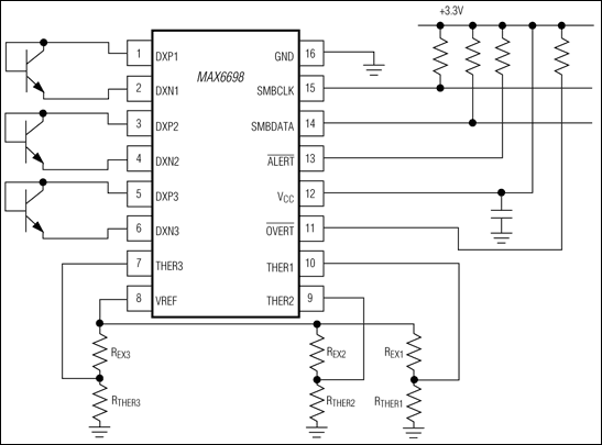 MAX6698: Typical Application Circuit