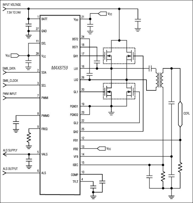 MAX8759: Minimal Operating Circuit