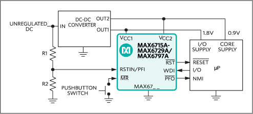 MAX6715A、MAX6716A、MAX6717A、MAX6718A、MAX6719A、MAX6720A、MAX6721A、MAX6722A、MAX6723A、MAX6724A、MAX6725A、MAX6726A、MAX6727A、MAX6728A、MAX6729A：典型工作电路