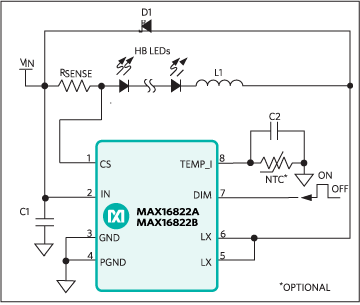 MAX16822A, MAX16822B: Typical Application Circuit
