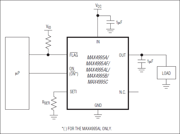MAX4995A, MAX4995AF, MAX4995AL, MAX4995B, MAX4995C: Typical Operating Circuit