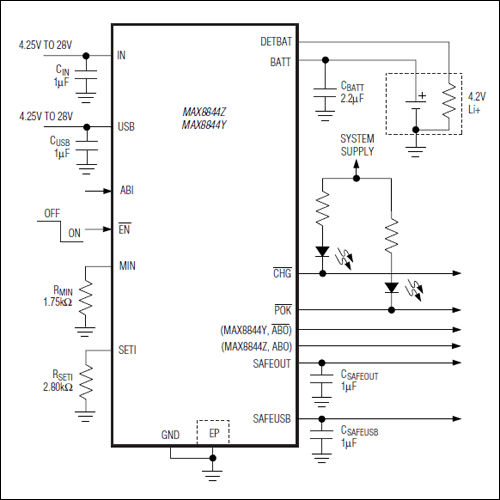 MAX8844Y, MAX8844Z: Typical Operating Circuit