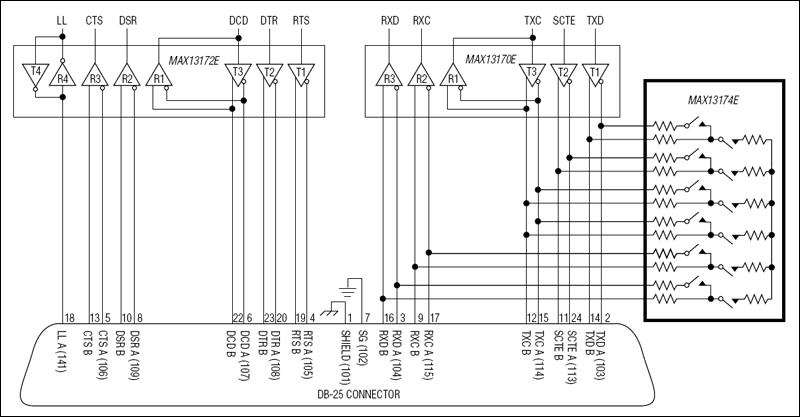 MAX13174E：標準動作回路