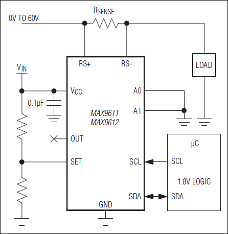 MAX9611, MAX9612: Typical Application Circuit