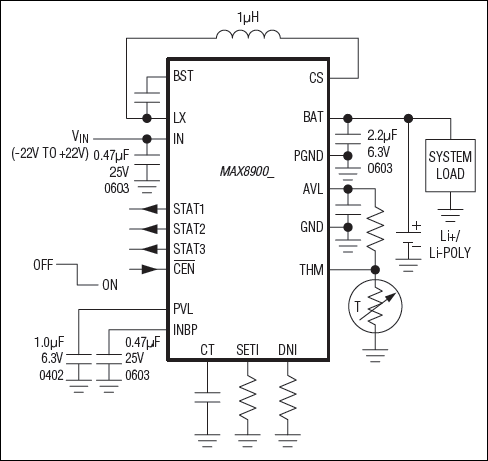 MAX8900A, MAX8900B: Simplified Applications Circuit