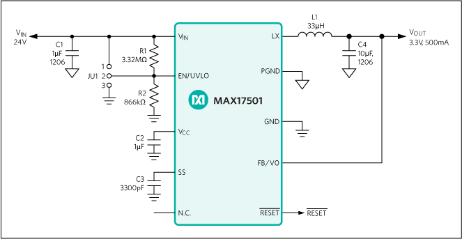 MAX17501：標準動作回路