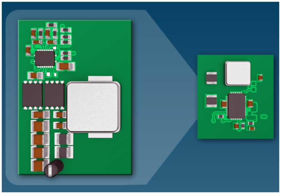 Figure 2. PCB layout of a controller IC and a monolithic IC.