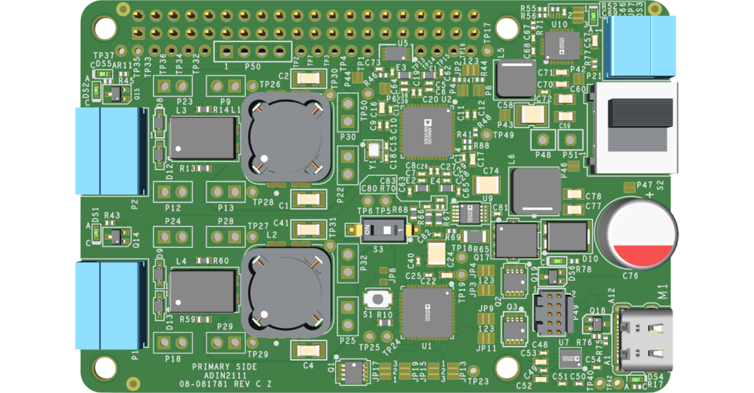 AD-RPI-T1LPSE-SL Evaluation Board Top View