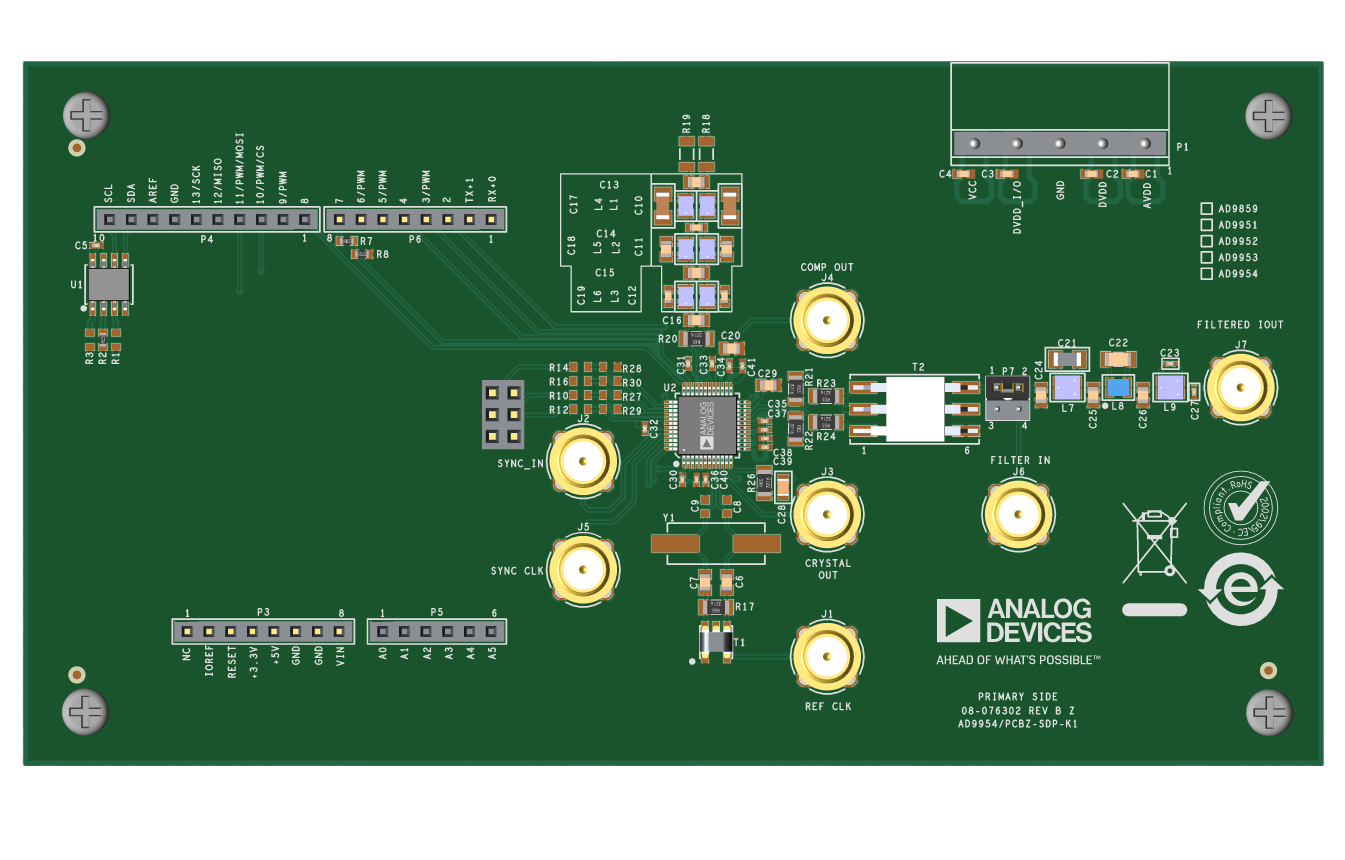 AD9859PCBZ-SDP-K1 Top Evaluation Board