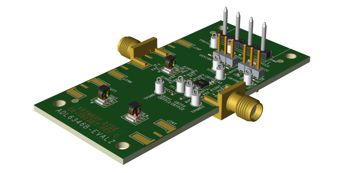 EVAL-ADL6346B Evaluation Board Top Angle View