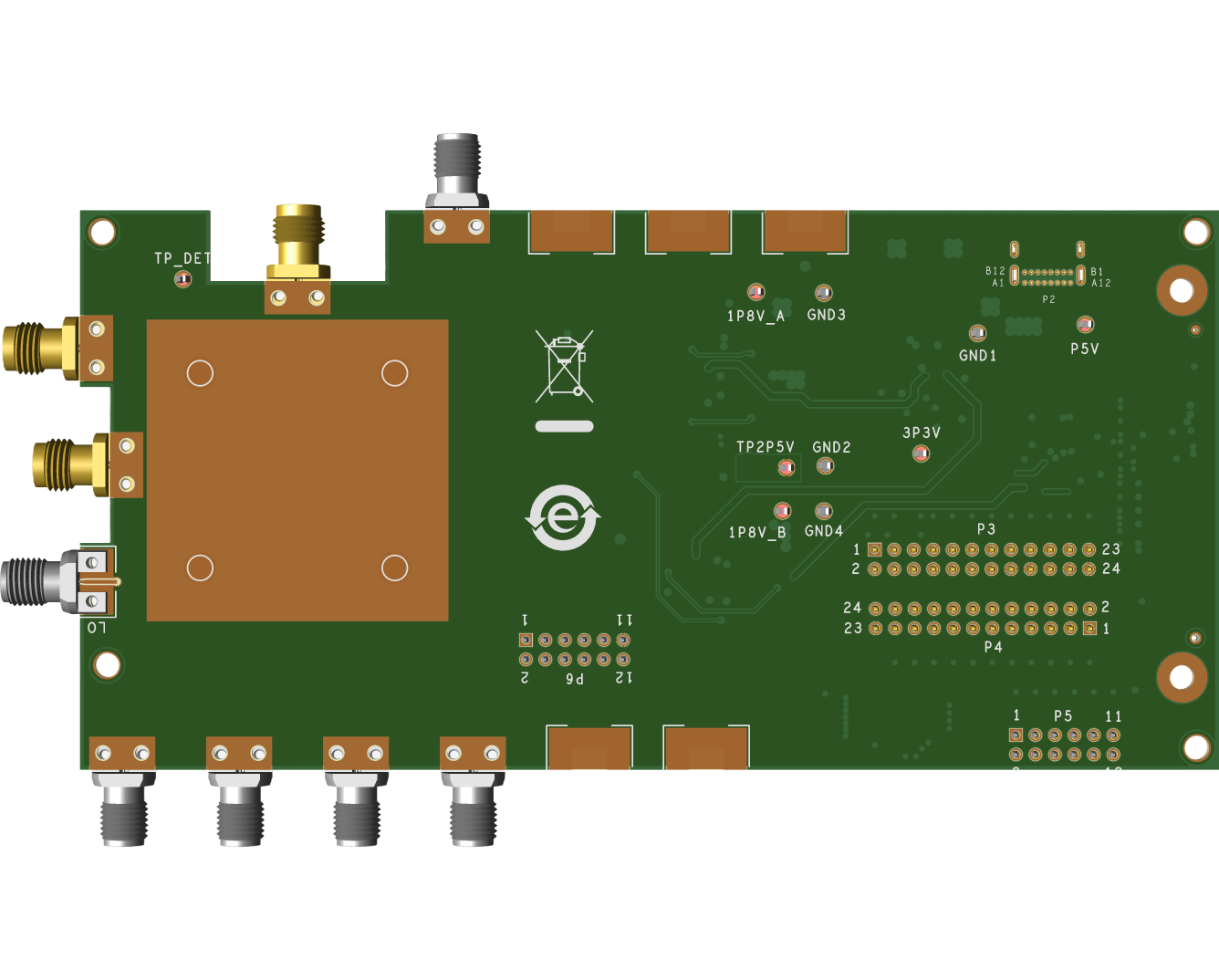 EVAL-ADMV1455 Evaluation Board Photo Bottom View