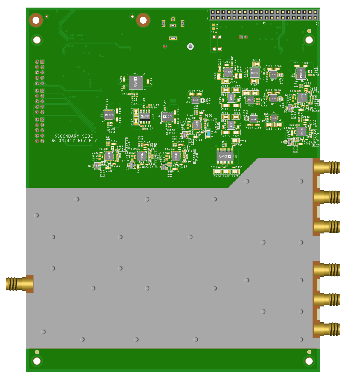 EVAL-ADMX7103 Evaluation Board Bottom View