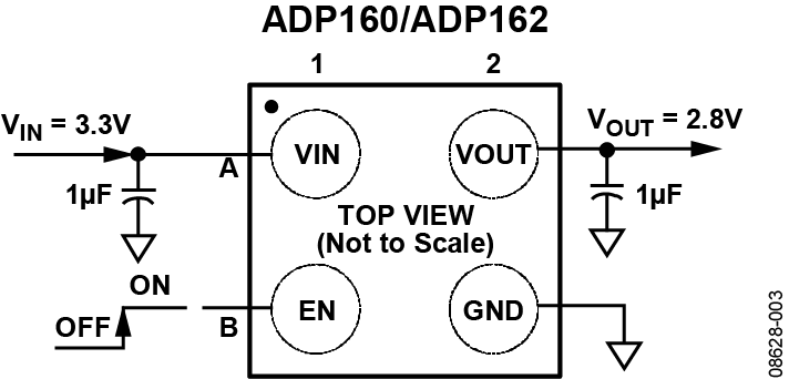 ADP160/162 Typical Application Circuit