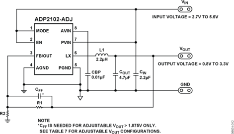 ADP2102 typical application diagram 5