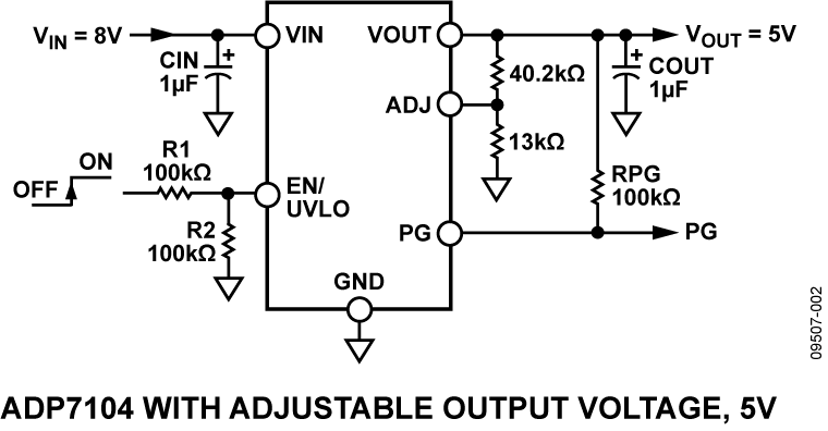 ADP7104 Typical Application Circuit