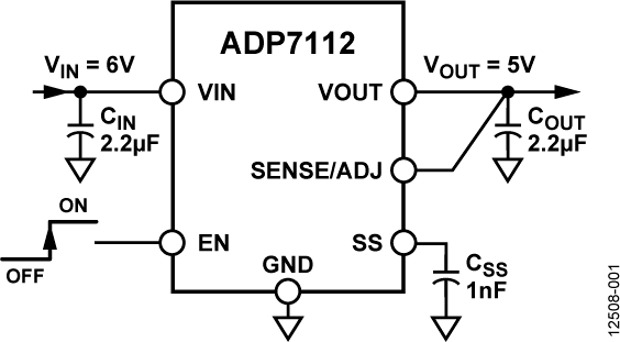ADP7112 Typical Application Circuit Diagram