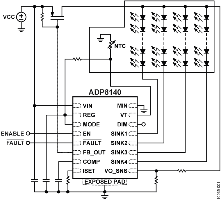 ADP8140 Typical Application Diagram