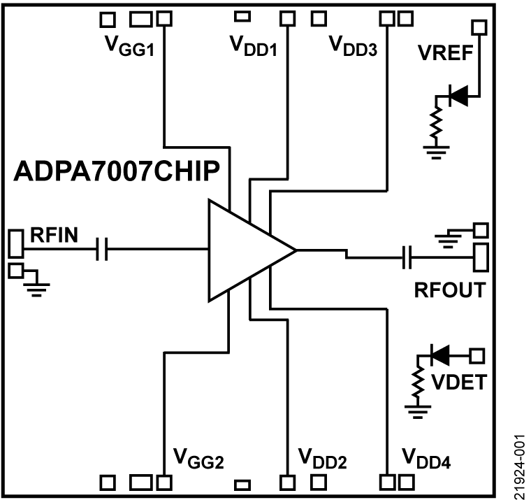 ADPA7007 Functional Block Diagram