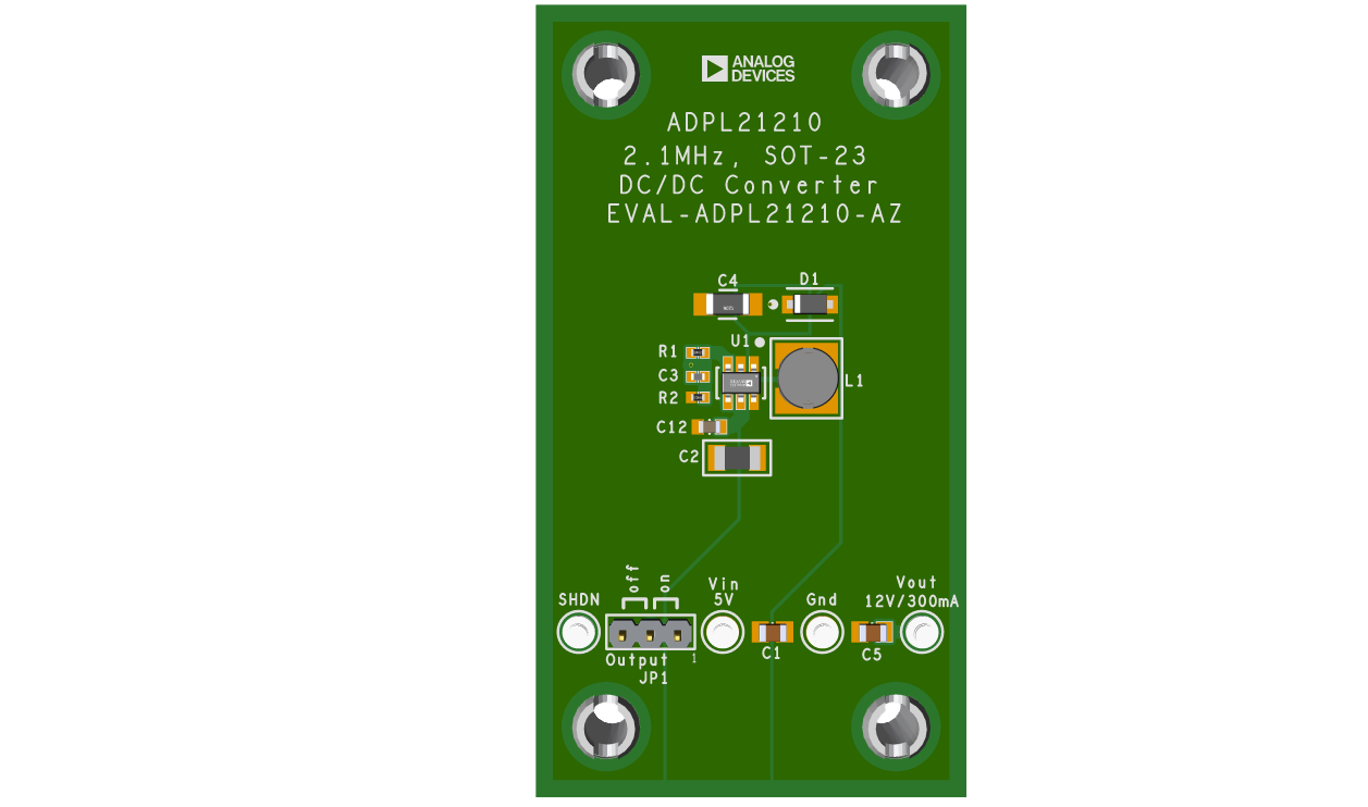 EVAL-ADPL21210 Evaluation Board Top View