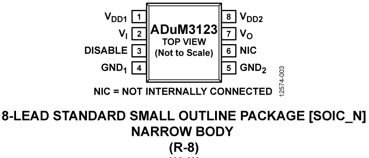 ADuM3123 Pin Configuration