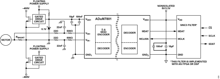 ADUM7801 Typical Application Diagram