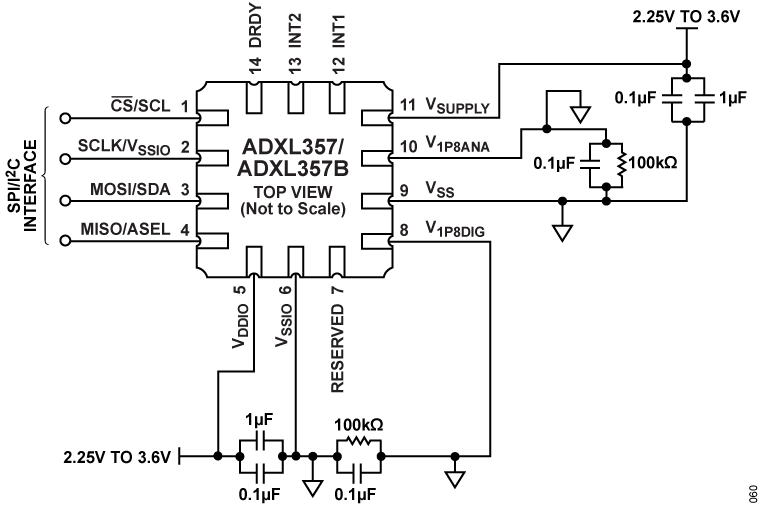 ADXL357_ADXL357B Circuit Diagram