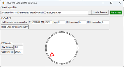 Figure 7. Python GUI with Continuous/Automatic Encoder Read-Out and Analog Dial Wheel Position Feedback