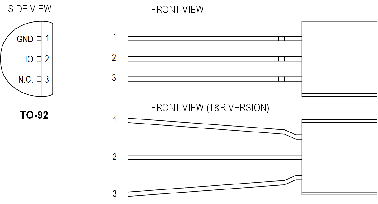 DS28E54 TO 92 Pin Configuration