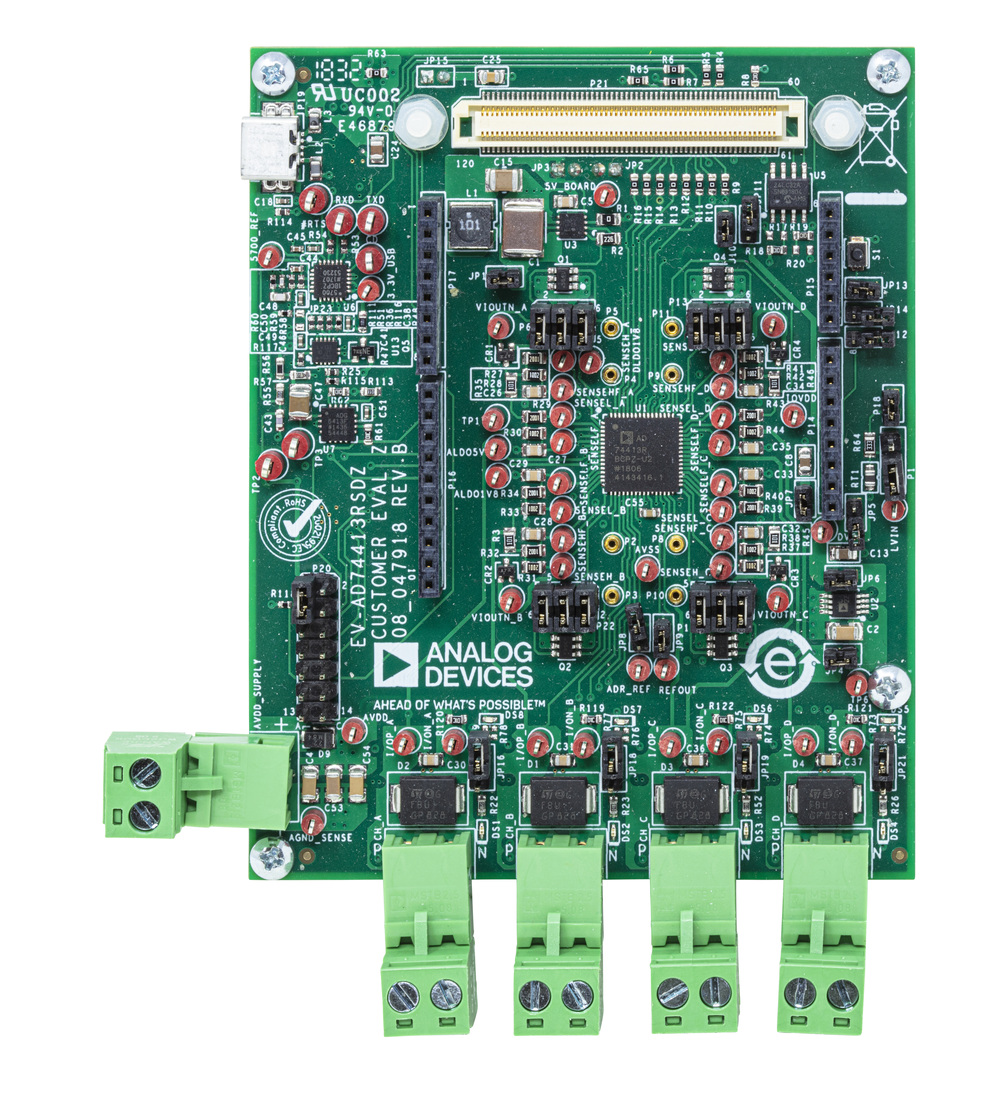AD74413R Evaluation Board - Top View