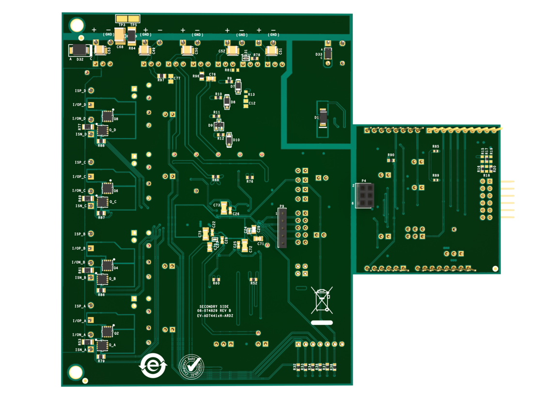 EV-AD74414H-ARDZ Bottom Evaluation Board
