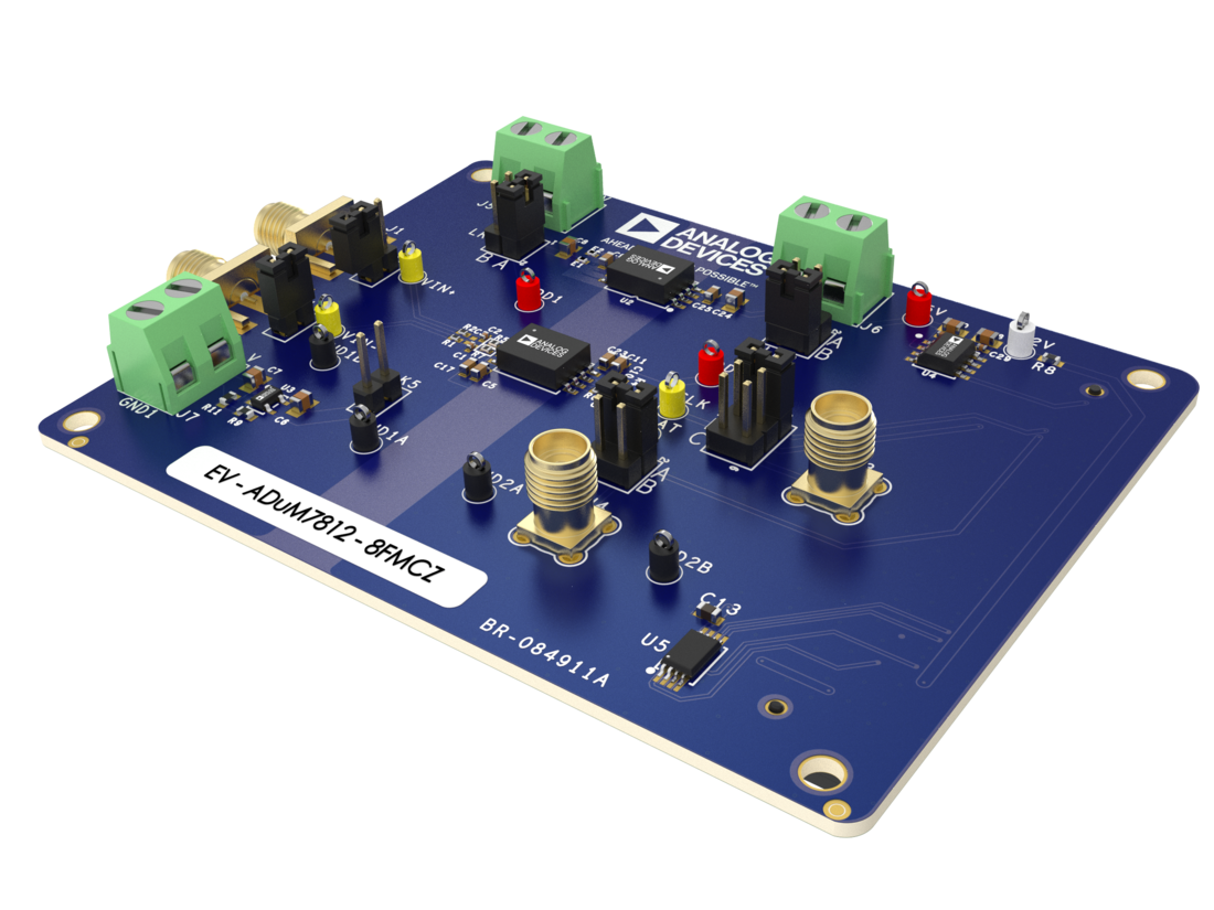 EVAL-ADuM7812-8FMCZ Top Angle Evaluation Board