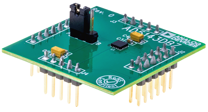 EVAL-AD5143-2DBZ Evaluation Board Angle View