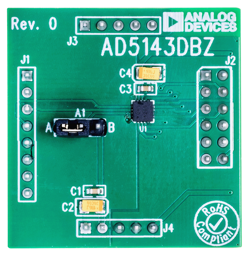 EVAL-AD5143-2DBZ Evaluation Board Top View