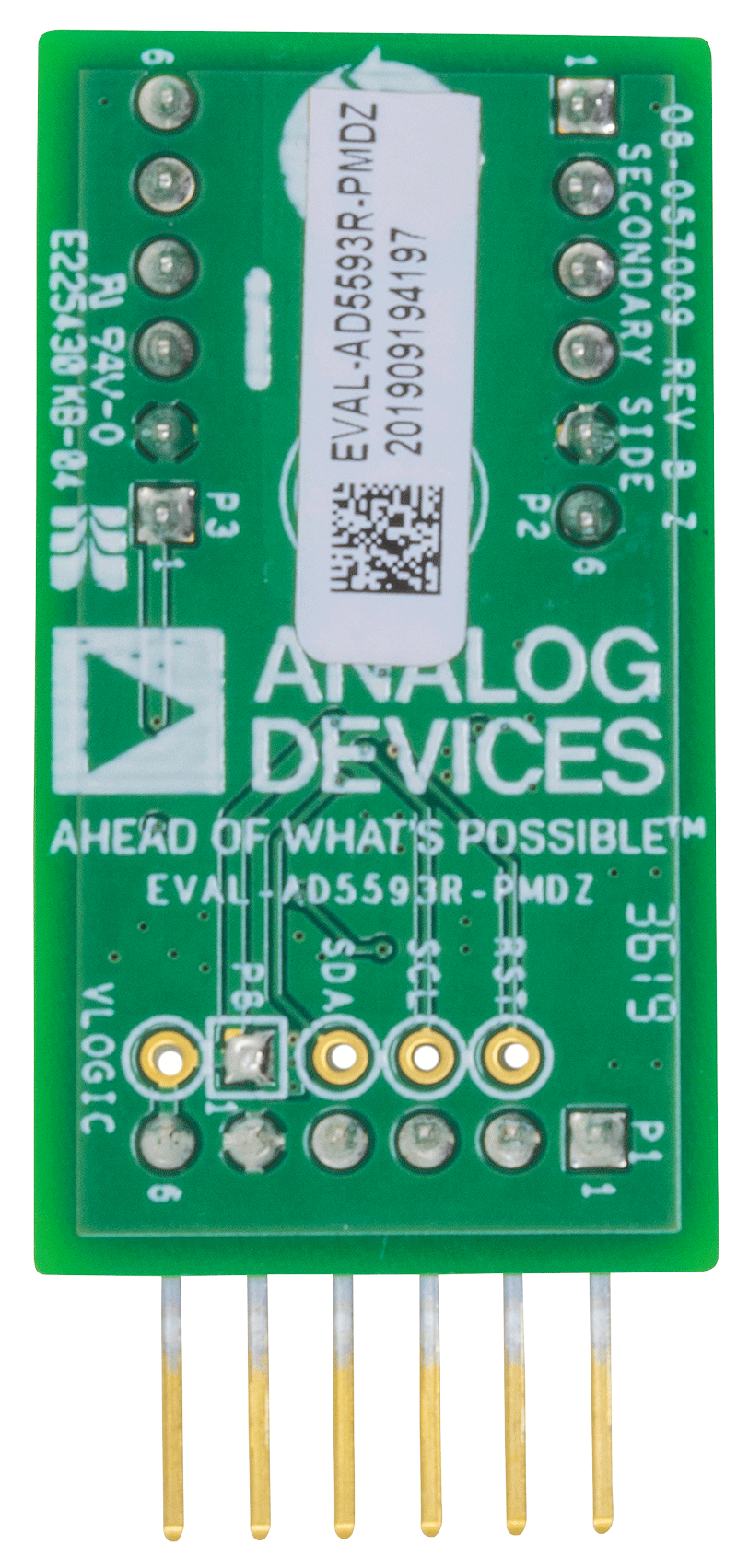 EVAL-AD5593R-PMDZ Evaluation Board - Bottom View