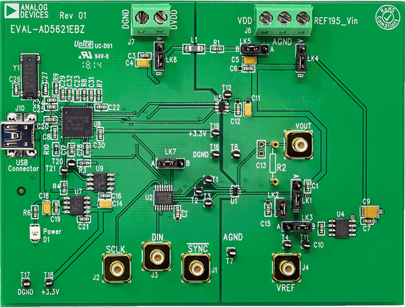 EVAL-AD5621EBZ - Top View