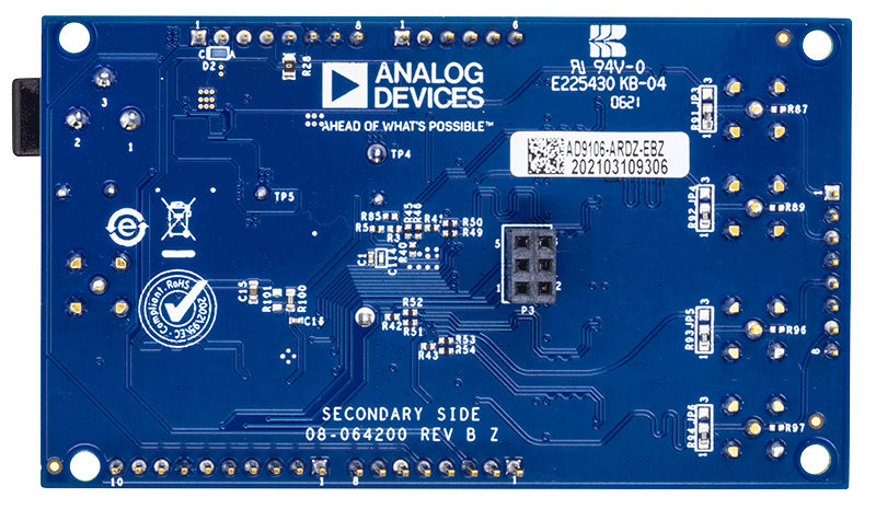 AD9106-ARDZ-EBZ Evaluation Board - Bottom View