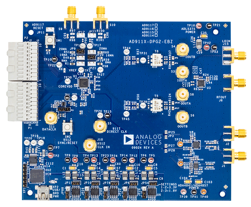 AD911x Evaluation Board - Top View