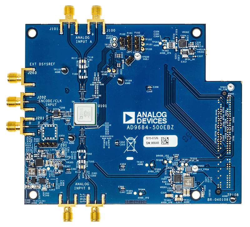 AD9684-500EBZ Evaluation Board - Top View