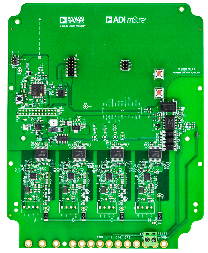 EVAL-ADE9322BEVBZ Evaluation Board - Top View