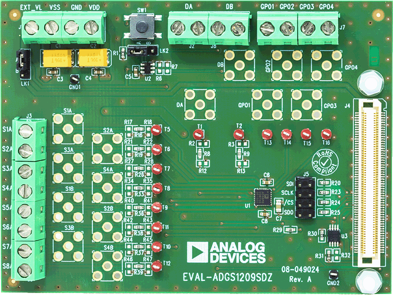 EVAL-ADGS1209SDZ Evaluation Board - Top View
