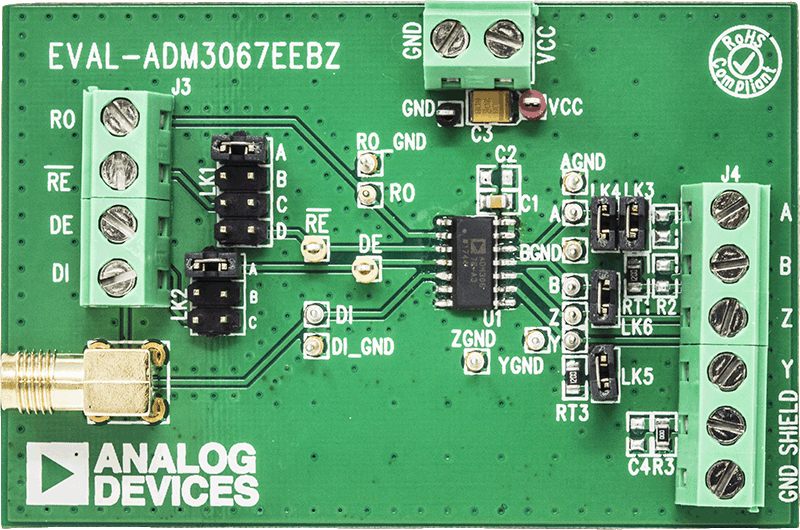 ADM3067E Evaluation Board - Top View